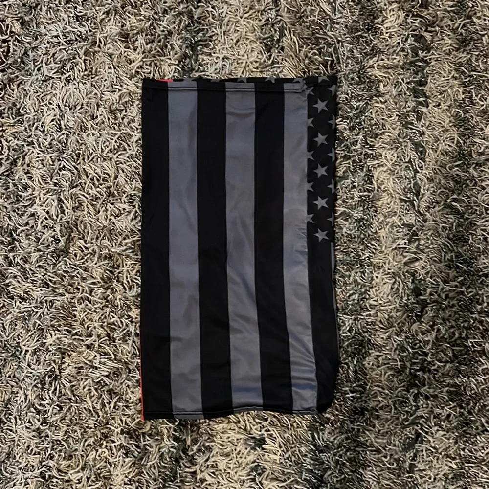 Face Mask Neck Gaiter: Fire Department Red Stripe